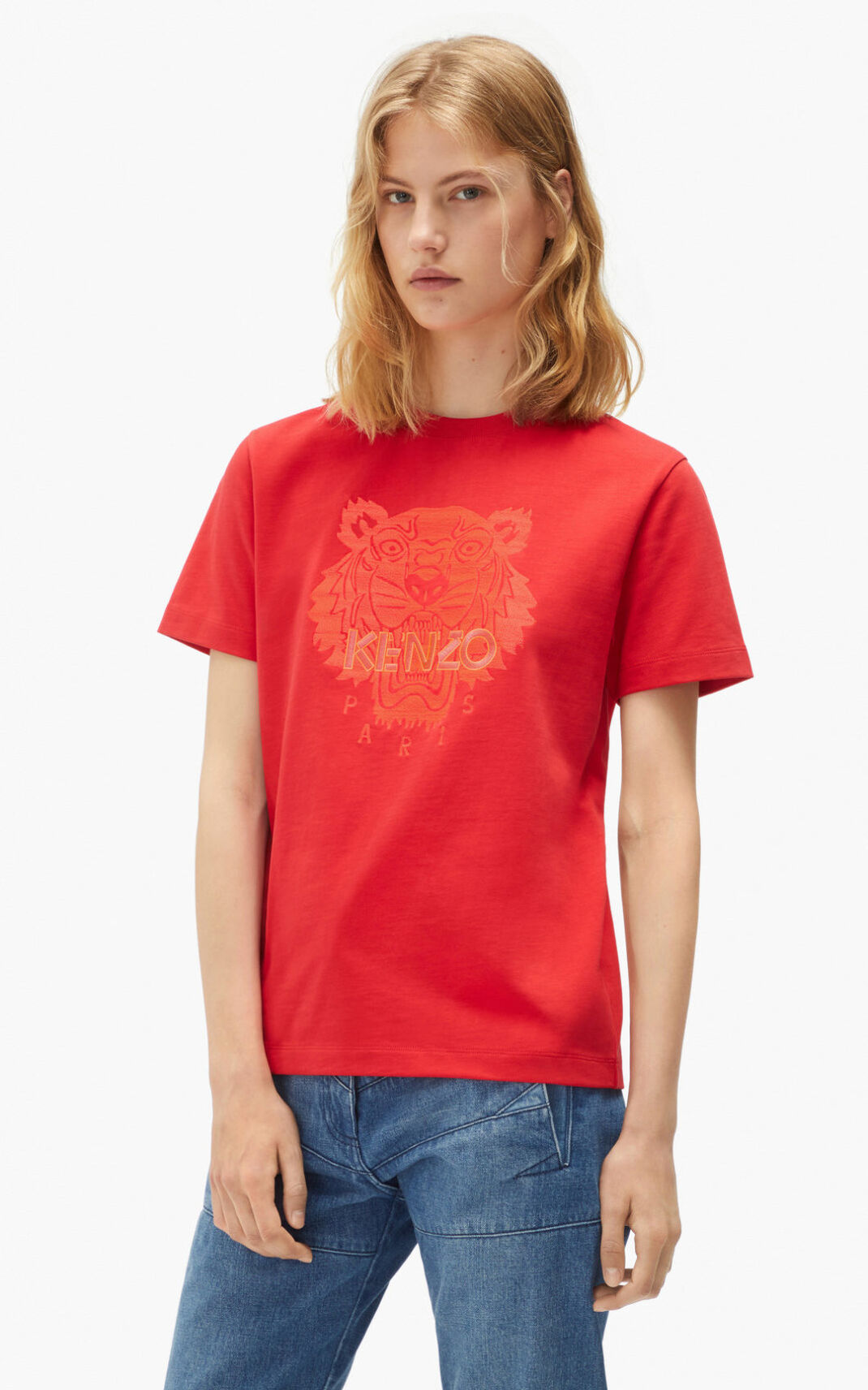 Camisetas Kenzo Loose Tiger Mujer Rojas MWB918246